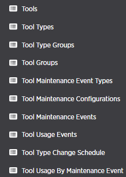 Tool Life Tracking Menu Image